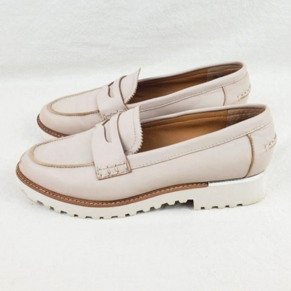 Franco Sarto Cedra Blush leather flat loafers Size 7.5M - Picture 1 of 9